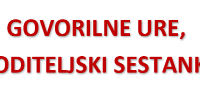 Govorilne ure in roditeljski sestanki v novembru